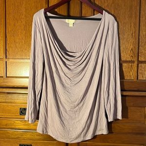 EUC MICHAEL Michael Kors Draped Cowl Neck Loose Pullover long sleeve top